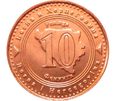  Монета 10 фенингов 1998 Босния и Герцеговина, фото 2 