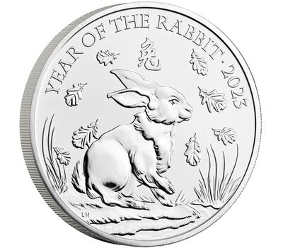  Монета 5 фунтов 2023 «Год Кролика» Великобритания (в буклете), фото 2 