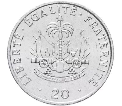  Монета 20 сантимов 1991 Гаити, фото 2 