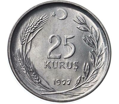  Монета 25 курушей 1977 Турция, фото 2 