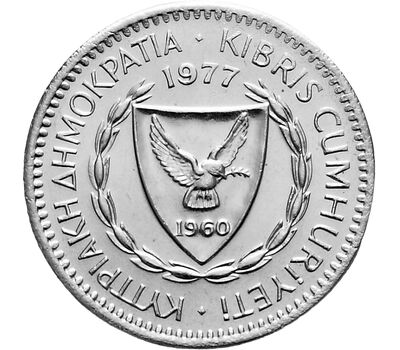 Монета 25 милс 1977 Кипр, фото 2 