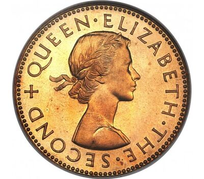  Монета 1/2 пенни 1965 Новая Зеландия, фото 2 
