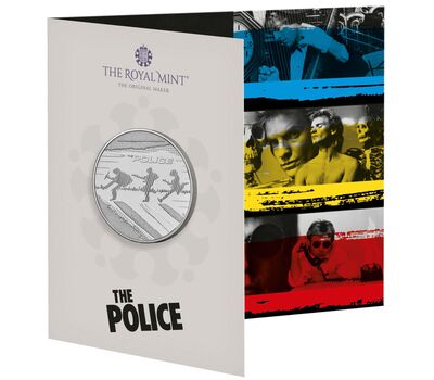  Монета 5 фунтов 2023 «The Police. Легенды музыки» Великобритания (в буклете), фото 1 