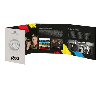  Монета 5 фунтов 2023 «The Police. Легенды музыки» Великобритания (в буклете), фото 4 