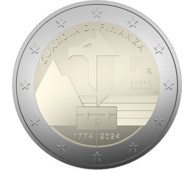  Монета 2 евро 2024 «250 лет финансовой гвардии» Италия, фото 1 