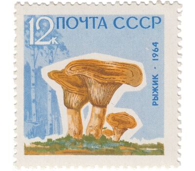  5 почтовых марок «Грибы» СССР 1964 (с лаком), фото 3 