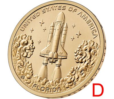  Монета 1 доллар 2025 «Спейс шаттл» США D (Американские инновации), фото 1 