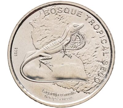  Монета 50 колон 2023 (2025) «Тропический сухой лес. Шелковистый анолис» Коста-Рика, фото 1 